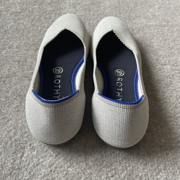 Rothy’s Shoes Womens Size 7.5 Taupe Gray/Beige The Flat Casual Knit Ballet Flats - Picture 4 of 13